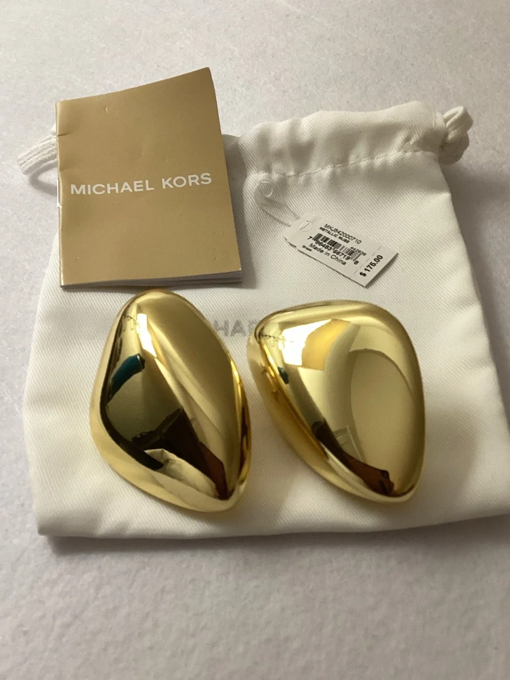 Michael Kors Brass Pebble Statement Earrings